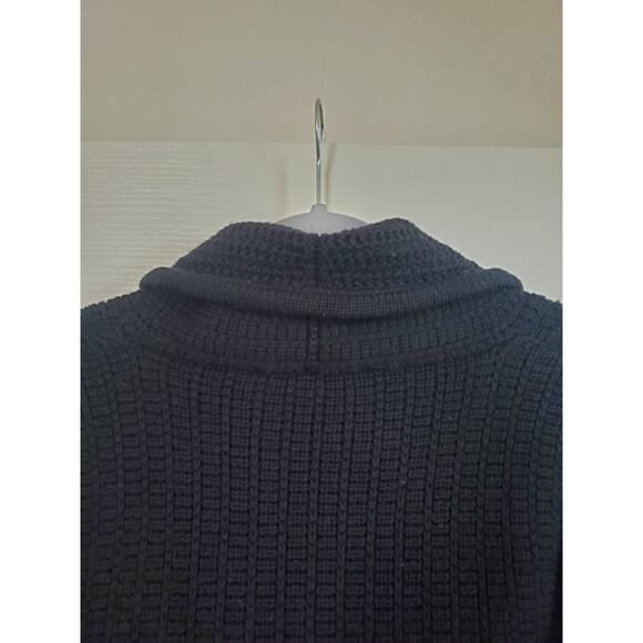 Goat Jane Atelier 100% Merino Black Chunky Knit Sweater Cardigan, Size Small - Picture 9 of 11